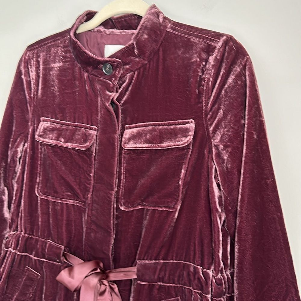 Ann Taylor LOFT Velvet Utility Jacket in Crushed Blackberry Size XS - Picture 11 of 15